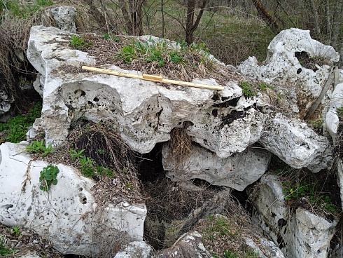 Kamenclub.ru: Выветренный известняк со мхом фр. 100-500 мм.  купить в Ростове-на-Дону известняк серый белый зеленый валун известняковый крупный 10000 руб/т   фото КАМЕНЬ КЛУБ