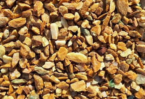 Kamenclub.ru: Щебень крошка желтый (ЗЛАТОЛИТ) фр. 10-20 мм.  купить в Ростове-на-Дону златолит бежевый, золотистый, желтый каменная декоративная крошка щебня златолита 10800 руб/т   фото КАМЕНЬ КЛУБ